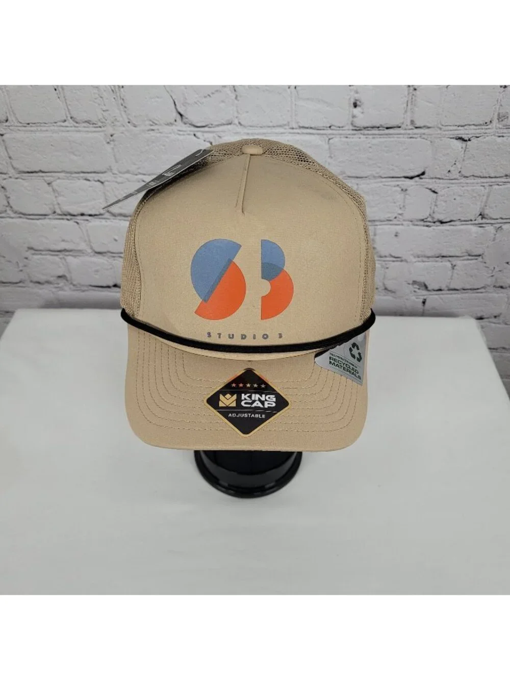 NWD Studio 3 King Cap Tan Classics Adjustable Recycled Materials Trucker Hat O/S